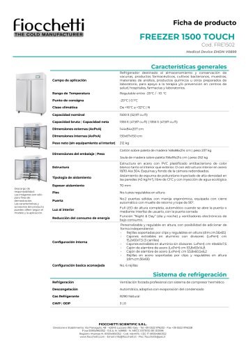 FREEZER 1500 ECT-F TOUCH