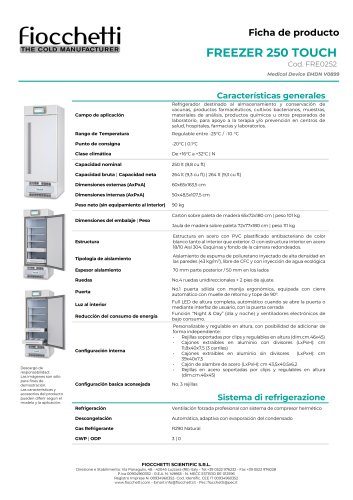 FREEZER 250 ECT-F TOUCH