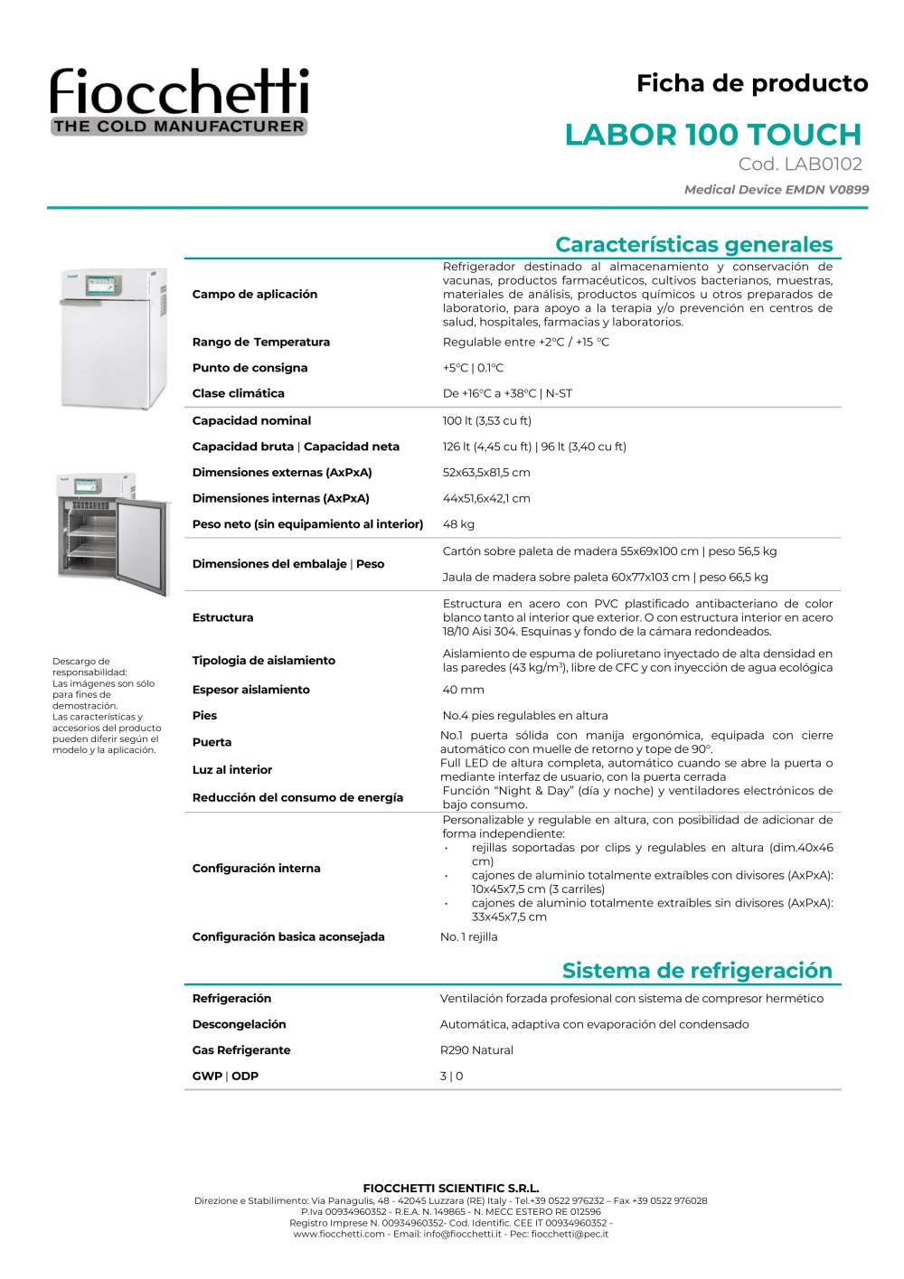 LABOR 100 ECT-F TOUCH - Fiocchetti Scientific