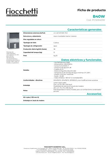 Productor de Hielo B40W