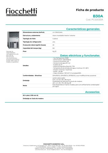 Productor de Hielo cubitos B30A