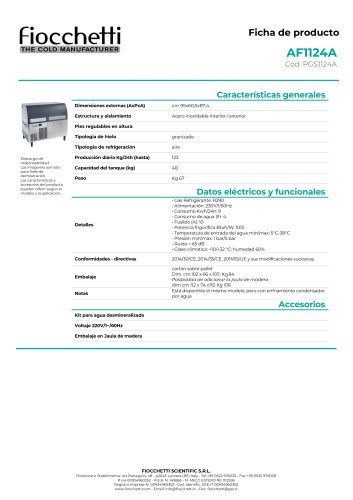 Productor de Hielo granizado AF1124A