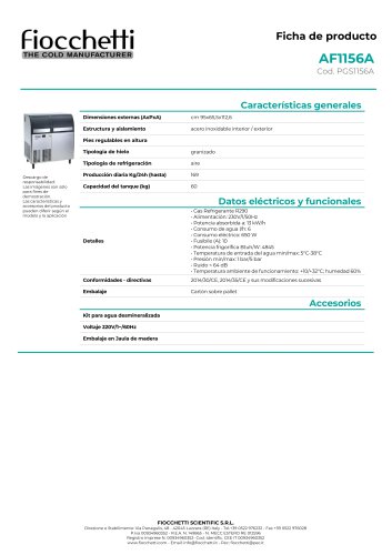 Productor de hielo granizado AF1156A