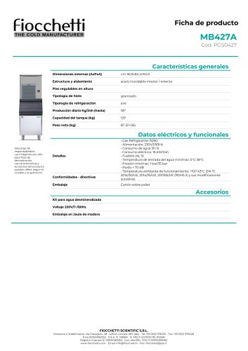 Productores de Hielo granizado MB427A