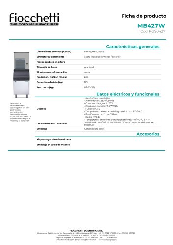 Productores de Hielo granizado MB427W