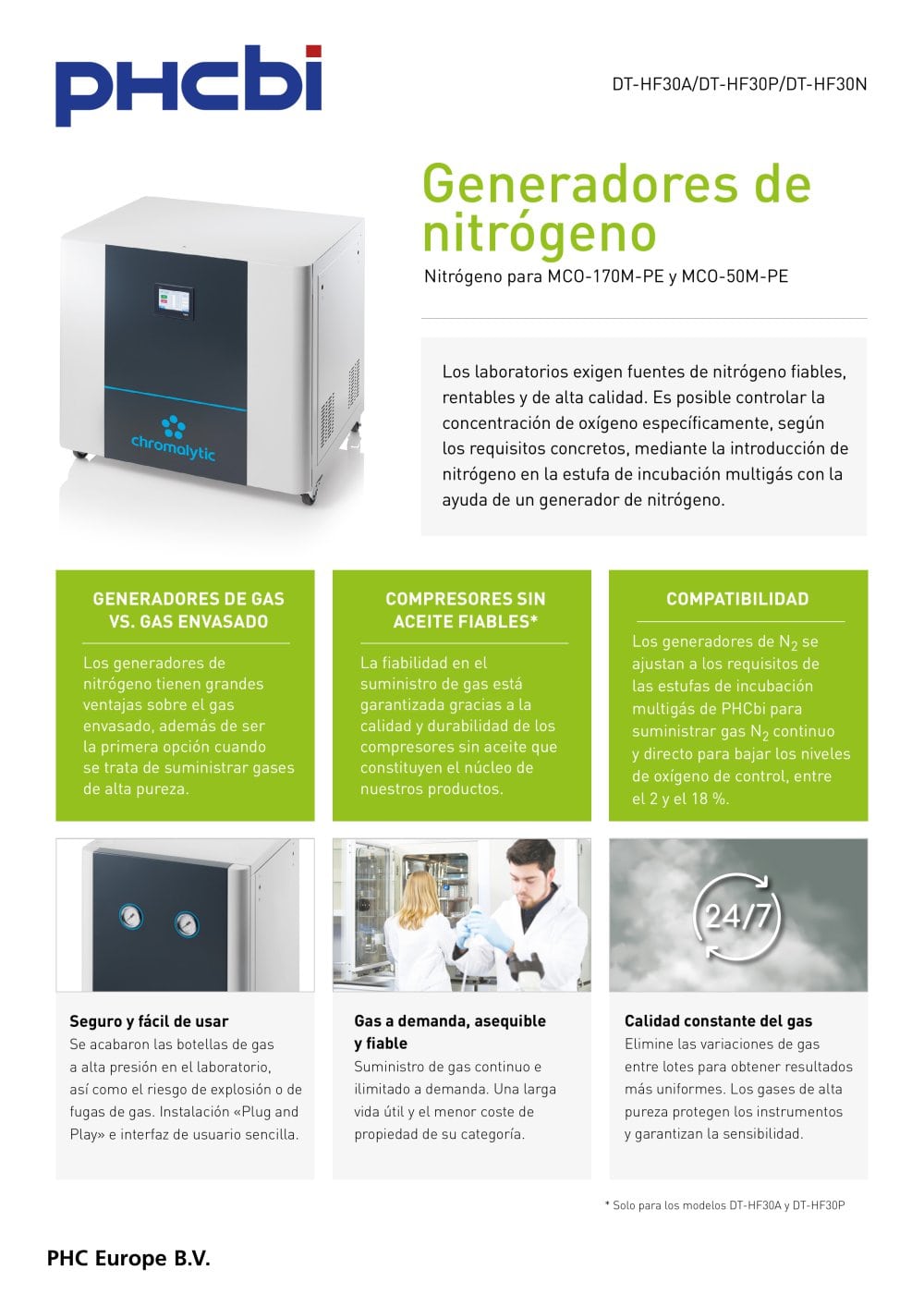 DT-HF30A / DT-HF30P / DT-HF30N - Generadores de nitr&oacute;geno - PHC Europe