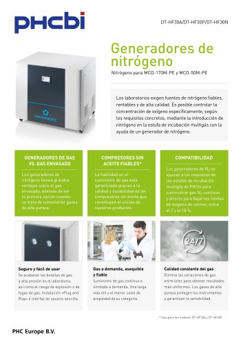 DT-HF30A / DT-HF30P / DT-HF30N - Generadores de nitrógeno