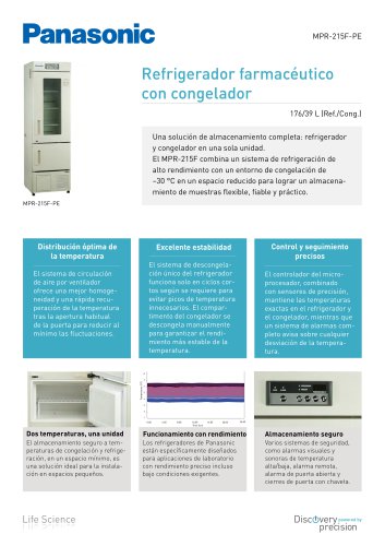 MPR-215F Refrigerador farmacéutico con congelador