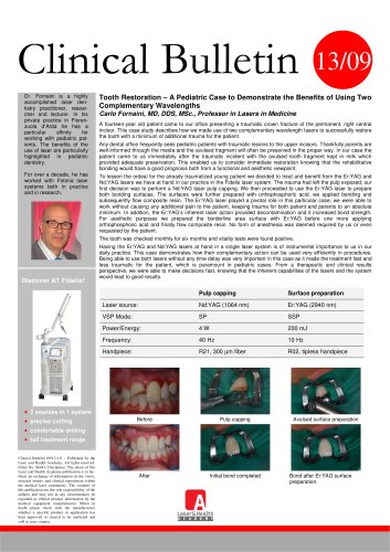 Tooth Restoration - A Pediatric Case to Demonstrate the Benefits of Using Two Complementary Wavelengths