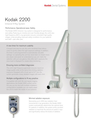 Kodak 2200 Intraoral X-Ray System