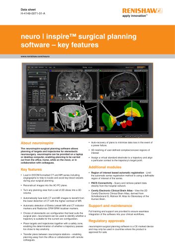 Data sheet: neuroinspire surgical planning software - key features