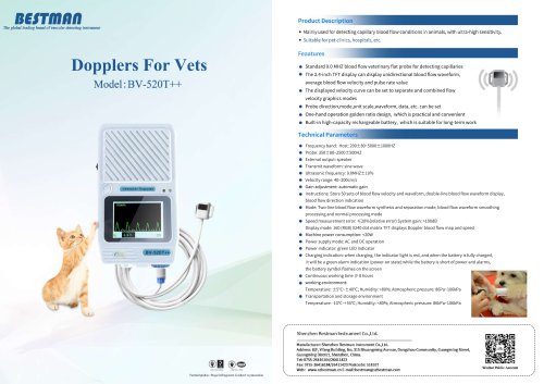 Latest vet vascular doppler BV-520T++