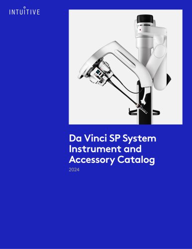 Da Vinci SP System Instrument and Accessory Catalog