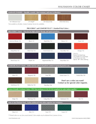 HAUSMANN COLOR CHART