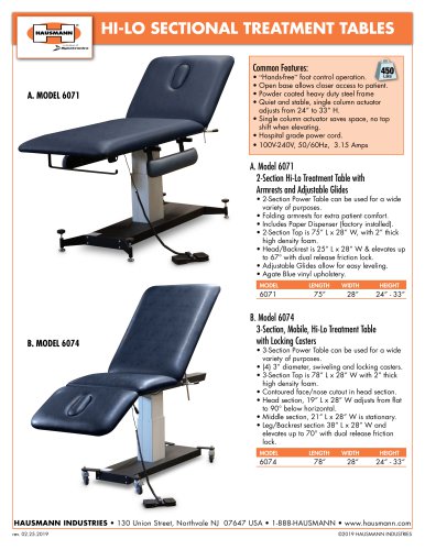 HI-LO SECTIONAL TREATMENT TABLES