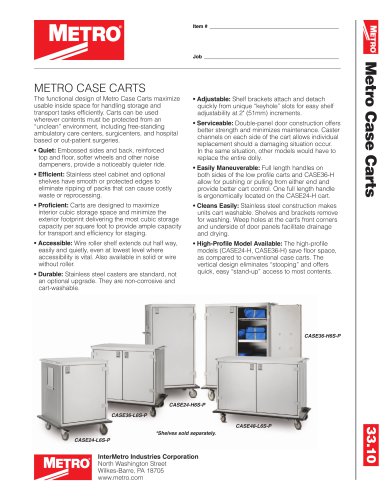 Case Cart SPEC SHEET