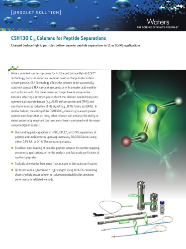 CSH130 C18 Columns for Peptide Separations Brochure