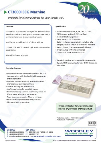 CT3000i ECG Machine