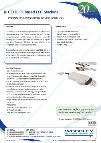 CT320 PC based ECG Machine