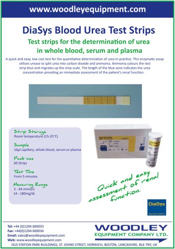 DiaSys Blood Urea Test Strips