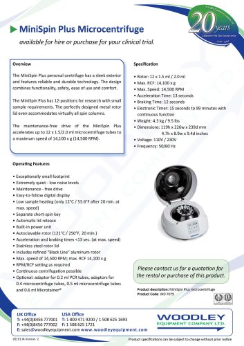 Eppendorf Minispin Plus Microcentrifuge