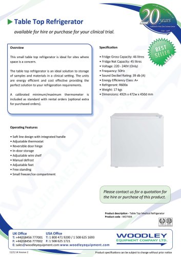 Table top Refrigerator