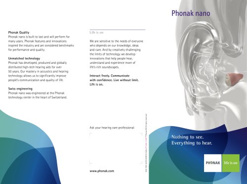 Consumer Flyer Phonak nano