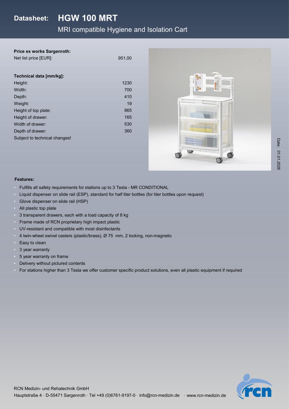 HGW 100 MRT - RCN Medizin
