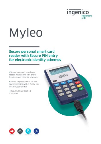 Myleo Secure personal smart card  reader with Secure PIN entry  for electronic identity schemes