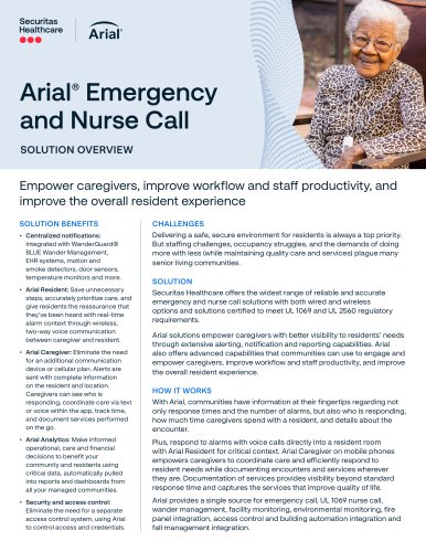 Arial&reg; Emergency and Nurse Call