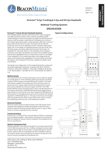 Bedhead Trunking System Technical Data Sheet