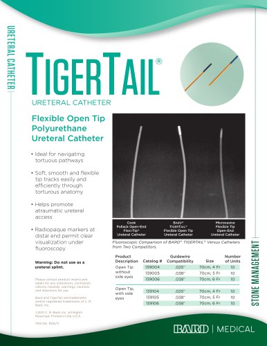 TIGERTAIL Ureteral Catheter Brochure