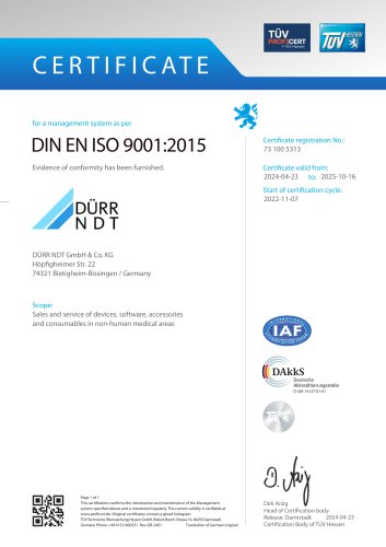 ISO Certificate 9001