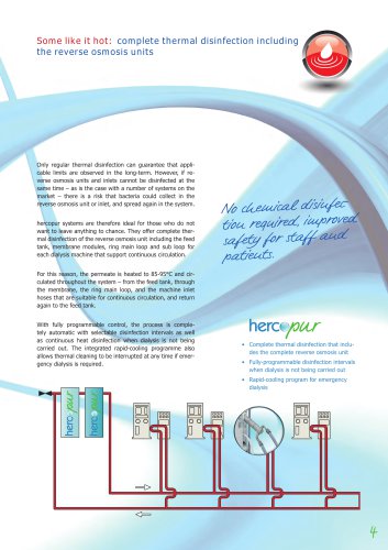 complete thermal disinfection including the reverse osmosis units