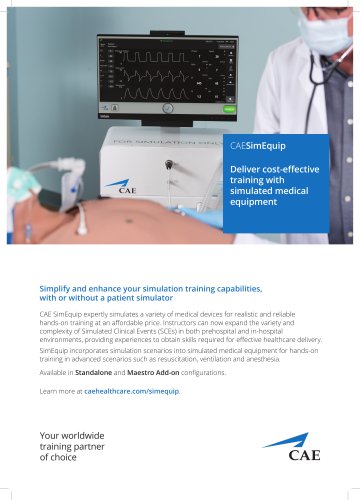 CAE SimEquip Simulated Medical Equipment - flyer