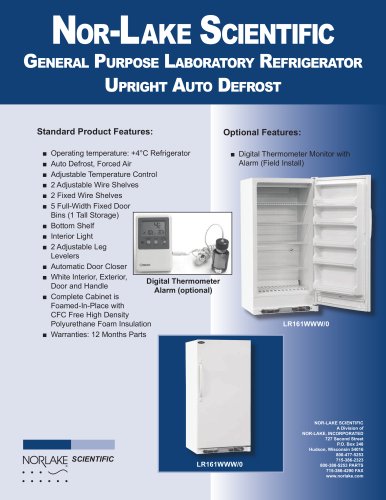 General Purpose Laboratory Refrigerator Upright Auto Defrost