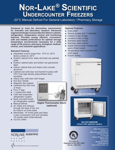 Nor-Lake ® Scientific Undercounter Freezers