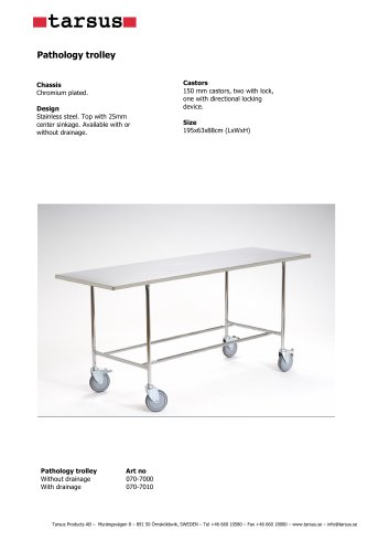 Trolley for pathology