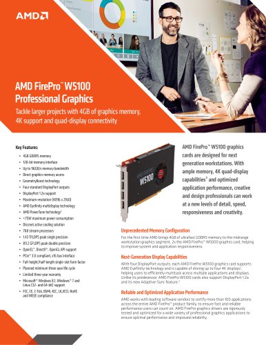 AMD FirePro™  W5100 Professional Graphics