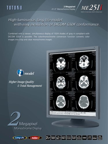 High-luminance, long life model with easy evaluation of DICOM GSDF conformance