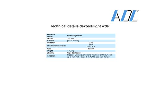 Technical details dexos® light wds