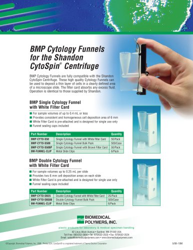 BMP Double Cytology Funnels with White Filter Card