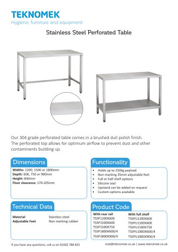 perforated table