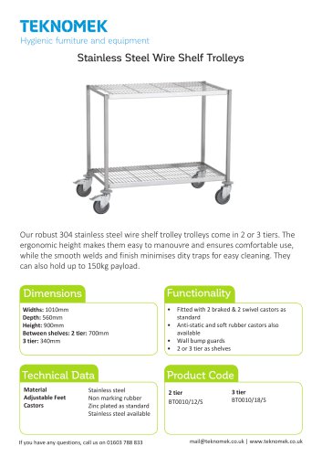 Wire shelf trolley