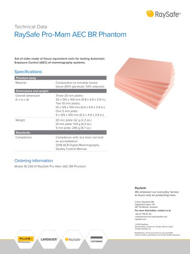 RaySafe Pro-Mam AEC BR Phantom