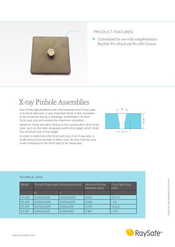 X-ray Pinhole Assemblies Leaflet