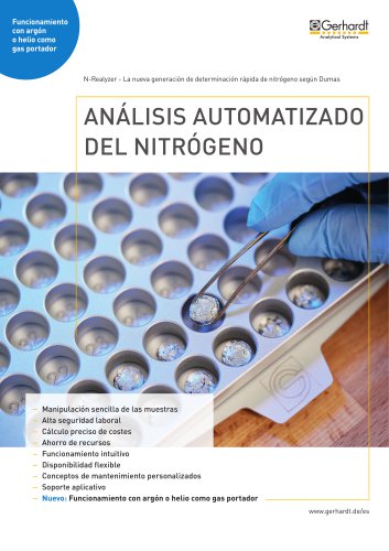 N-Realyzer - La nueva generación de determinación rápida de nitrógeno según Dumas