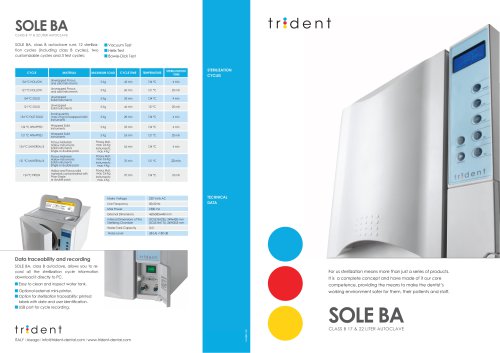 SOLE CLASS B AUTOCLAVE