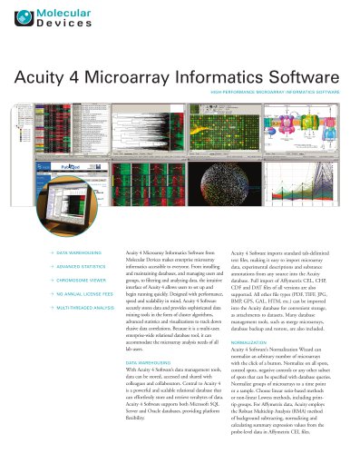 Acuity 4 Microarray Informatics Software