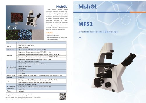 MShot MF52 inverted fluorescence microscope